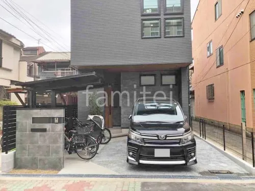 大阪市 新築シンプル オープン外構