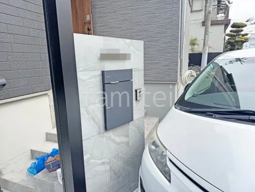 八尾市 新築シンプル セミクローズ外構