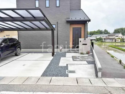 草津市 新築シンプル オープン外構