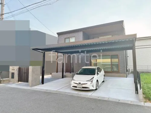 天理市 新築シンプル セミクローズ外構