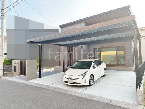 天理市 新築シンプル セミクローズ外構