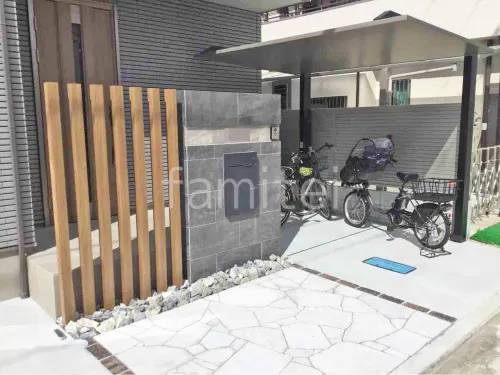 八尾市 新築シンプル オープン外構