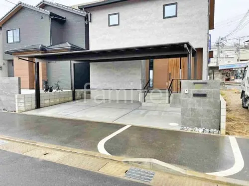 和泉市 新築シンプル オープン外構