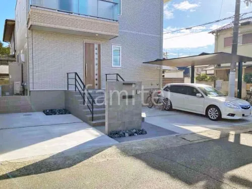 川西市 新築シンプル オープン外構