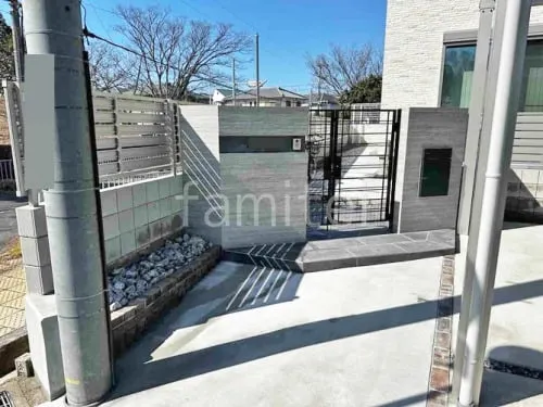 堺市 新築シンプル セミクローズ外構