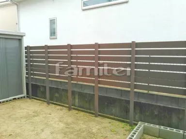 施工例 ガーデンルーム 洗濯干し屋根 目隠し人工木製フェンス塀