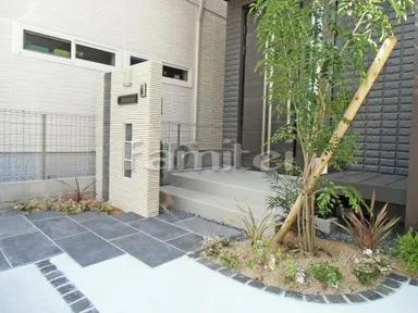 施工例 新築シンプルモダン オープン外構