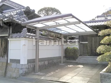 施工例 木製調カーポート LIXILフーゴAプラス1台