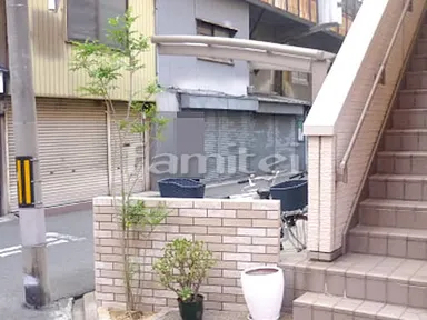 施工例 サイクルポート 花壇 ベランダ屋根 シェード