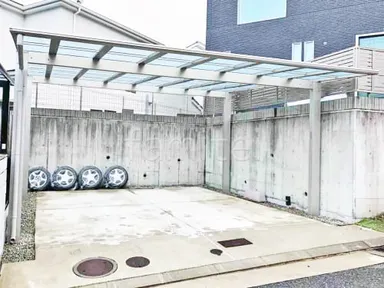 施工例 カーポート YKKエフルージュグランFIRST横2台