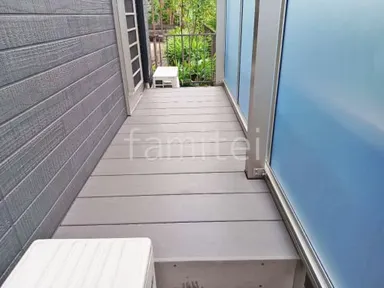 施工例 サイクルポート テラス屋根 ウッドデッキ