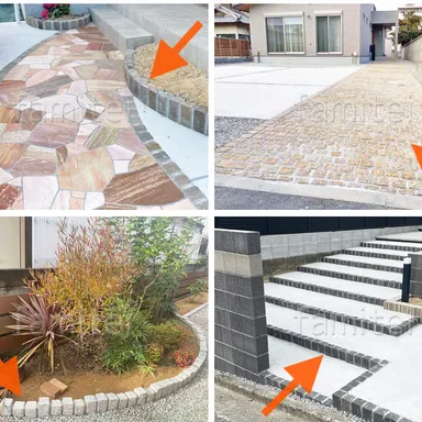 アプローチや花壇など。どんな場所でも活躍する「ピンコロ石」施工例集♪