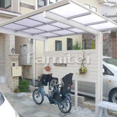 自転車の屋根もおしゃれに☆彡フル木製調のサイクルポートをご紹介!