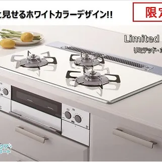 スッキリ見える！ホワイトカラーの取替用コンロ