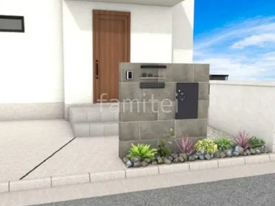 タイル門柱 ロックガーデン