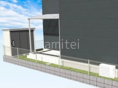 建物周りを人工芝にやり替えた外構リフォーム工事