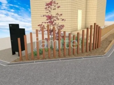 木調の角柱と目隠しフェンスで温もりをプラスした外構リフォーム