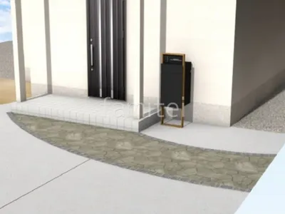 乱形石風の平板アプローチが綺麗な門まわりリフォーム工事