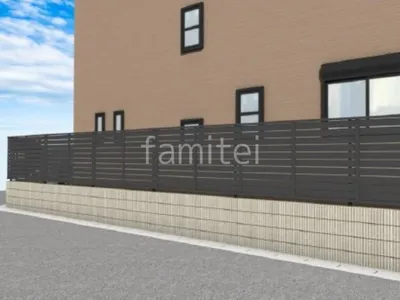 目隠しフェンス 化粧ブロック