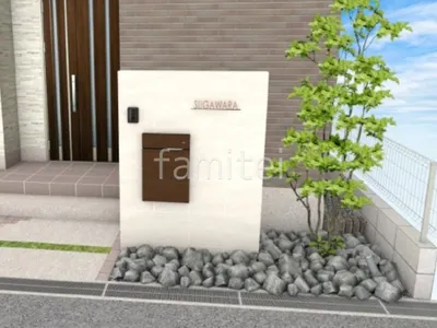 タイル門柱とロックガーデンで高級感のある門まわりリフォーム