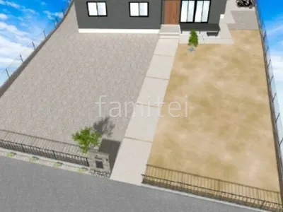 土間コンクリート　砂利敷き