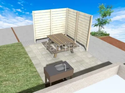 平板敷きで清潔感のあるお庭リフォーム