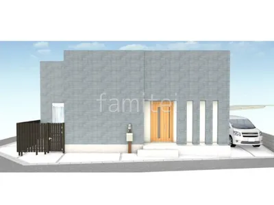 目隠しフェンスと門扉が統一感のある新築ベーシック セミクローズ外構