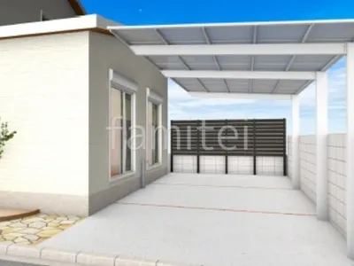 1.5台用カーポート　土間コンクリート