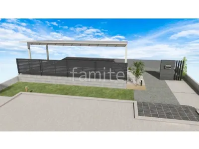 目隠しフェンス　人工芝