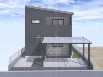 タイルアプローチが上品な新築シンプル オープン外構