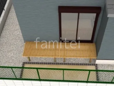 ウッドデッキ　花壇