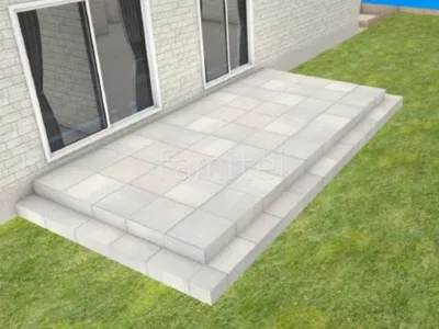 タイルデッキ　人工芝