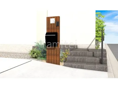 角柱門柱　手すり