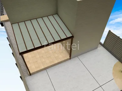 テラス屋根 タイルデッキ