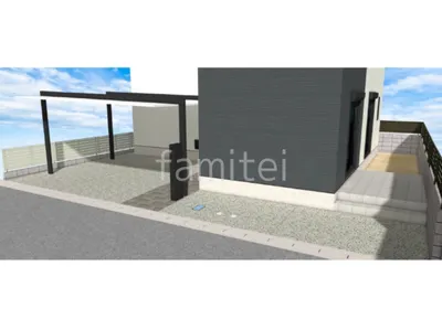 機能門柱　タイルデッキ