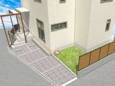 洗出し仕上げ　車止め