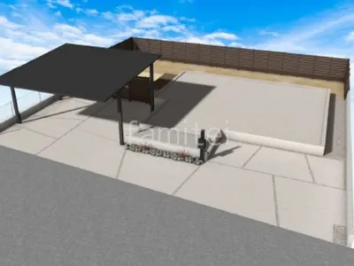 土間コンクリート　砂利目地