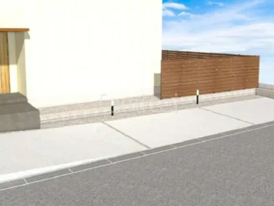 土間コンクリート　ポール照明