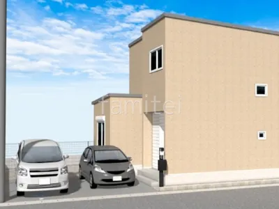 花壇で季節の彩りを楽しむ新築ベーシック オープン外構