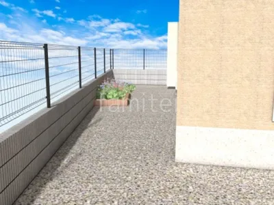 砂利敷き　花壇