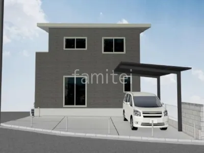 車止めで防犯性を高めた新築ベーシック オープン外構