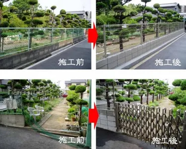 リフォーム工事　境界フェンス,伸縮門扉