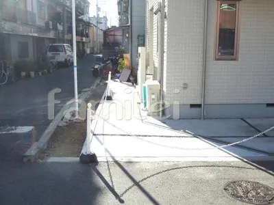 オープン外構工事　角地 土間コンクリートへやり換え