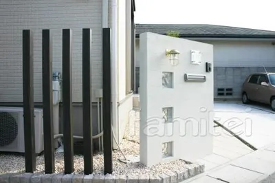 ガラスブロック門柱
