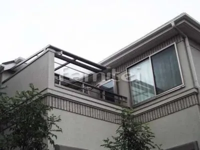 ベランダ屋根　三協メニーウェル　テラス2階物干