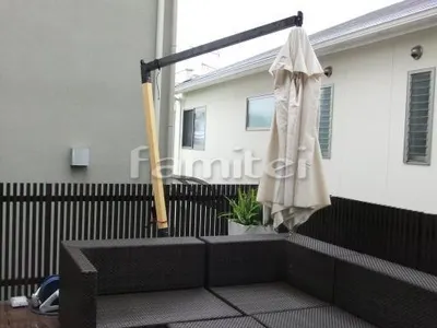 支柱補修　木調シート張替