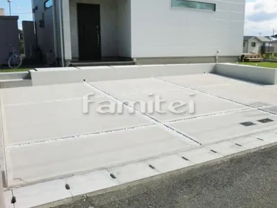車庫土間コンクリート 化粧砂利目地