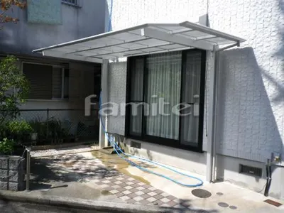 カーポート 三協アルミ マイリッシュOK(スカイリード) 奥行き勾配 1台用(単棟) F型フラット屋根 特殊加工 斜めカット