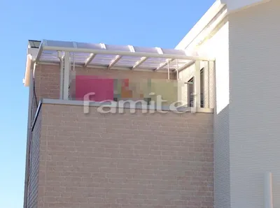 ベランダ屋根 レギュラーテラス屋根 2階用 R型アール屋根 物干し