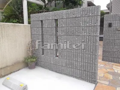 袖壁 化粧ブロック ユニソン リブスプリット ミカゲ スリット加工